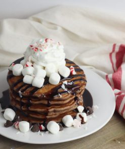 HOT COCOA PROTEIN PANCAKES (Sausage Links)