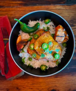 Grilled Jalapeno Peach Chicken Thighs