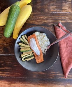 Creamy Lemon Dill Salmon & Rice