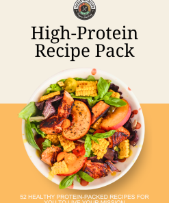 High-protein recipe pack cover from Jacked Nutrition – 52 healthy meal prep recipes with macros for fitness goals in Lexington KY